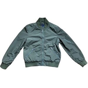 French Connection Olive‎ Green Bomber Jacket Small Military Windbreaker Jacket